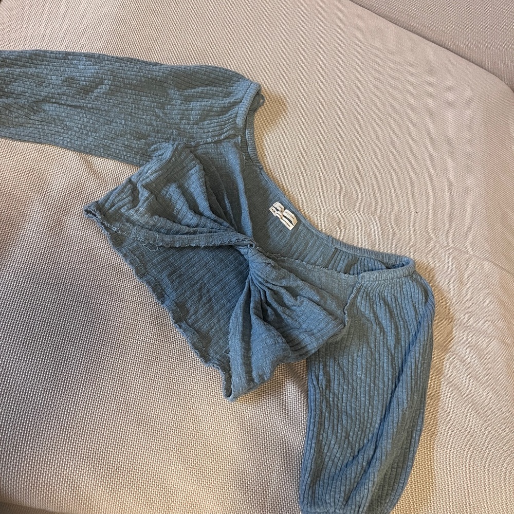 Urban Outfitters blue textured crop top